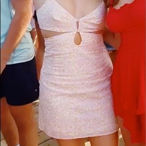 Zara floral cutout dress